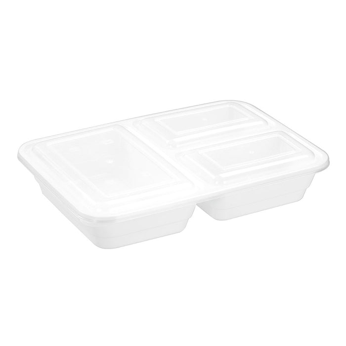 Lemon & Lime REUSABLE FOOD PREP CONTAINER 3 SECTION 8PK 1200ML