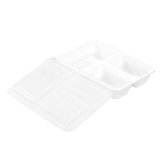 Lemon & Lime REUSABLE FOOD PREP CONTAINER 3 SECTION 8PK 1200ML