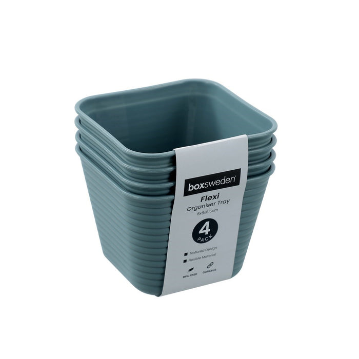 Boxsweden Flexible Organiser Tray 4Pk 8X8X6.5Cm