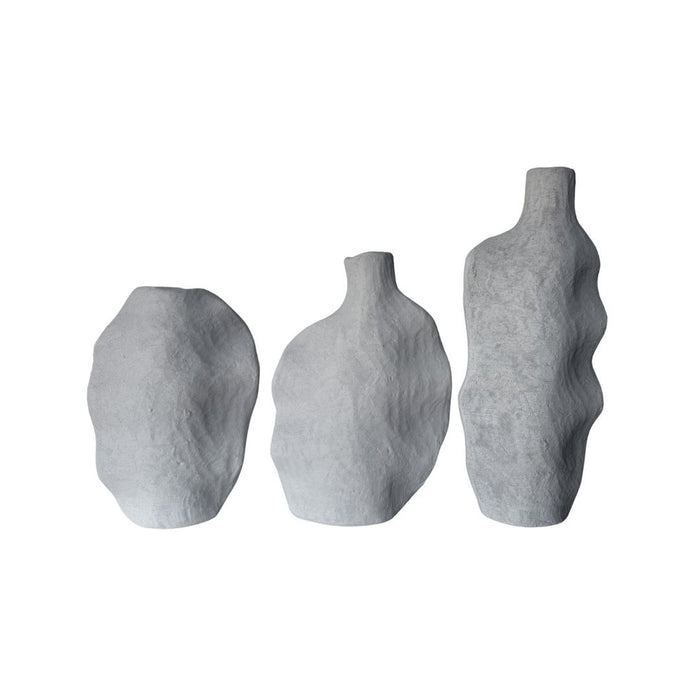 2 set Cala Vases Cloud Stone - (L) 42.5cm tall x 18.5cm wide x 9cm thick