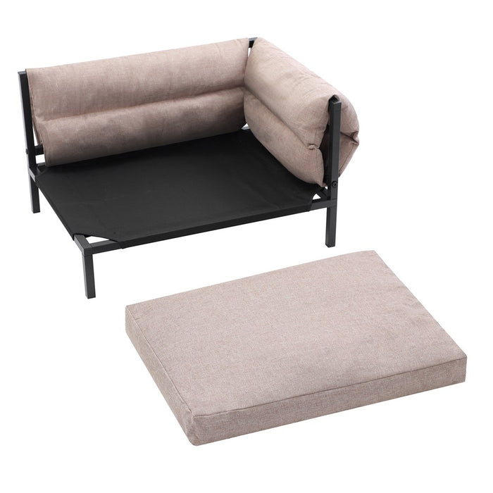 Paws & Claws ELEVATED SOFA PET BED MED 64.5X49X38.5CM LINEN BEIGE