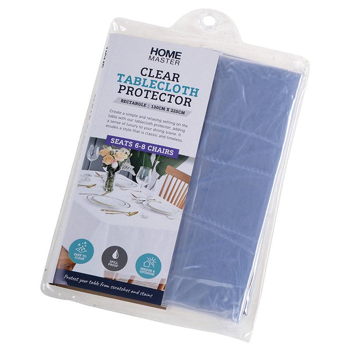Tablecloth Protector Clear PVC Rectangular 130cm x 225cm (Seats 6-8)