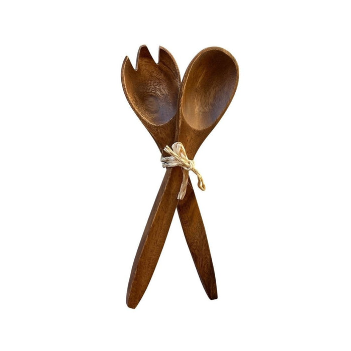 2 set Acacia Thin Fork & Spoon Set (M)