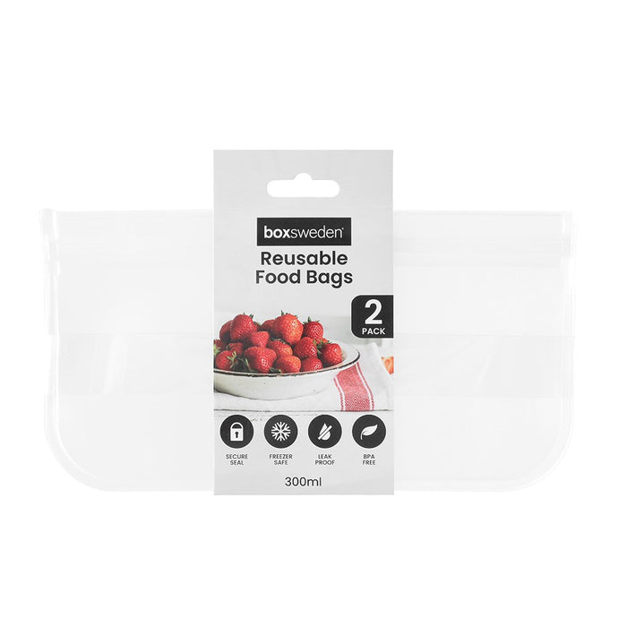 Lemon & Lime REUSABLE FOOD STORAGE BAG 2D 300ML 2PK