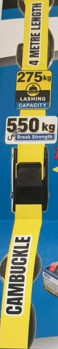 Trademark Cambuckle Tie Down Strap 25mm X 4m 2pk