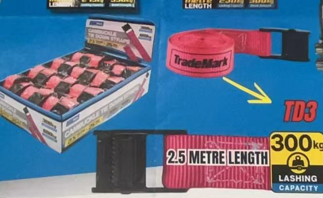 TRADEMARK Cambuckle Tie Down Strap 25mm X 2.5m 12-set (display)