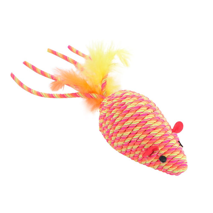 Paws & Claws CARA CAT STRETCHY NEON 2PK CAT TOY 7X3X3CM