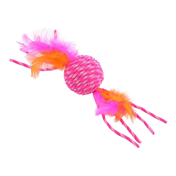 Paws & Claws CARA CAT STRETCHY NEON 2PK CAT TOY 7X3X3CM