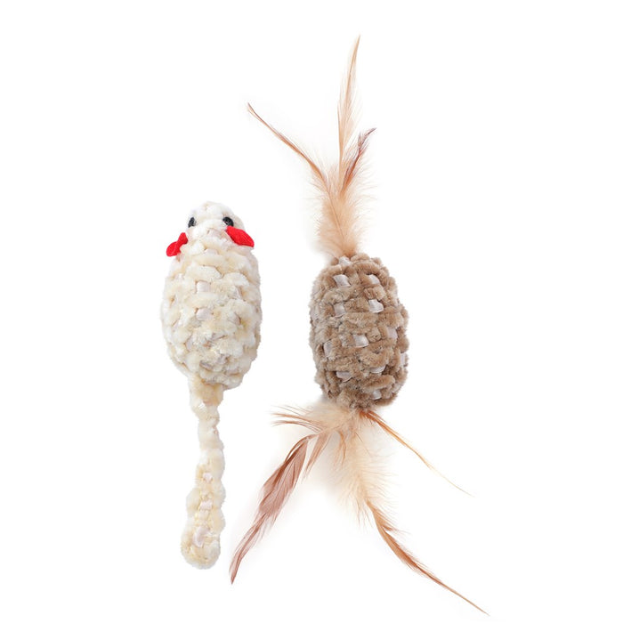 Paws & Claws CARA CAT CHENILLE 2PK CAT TOY 7X3X3CM