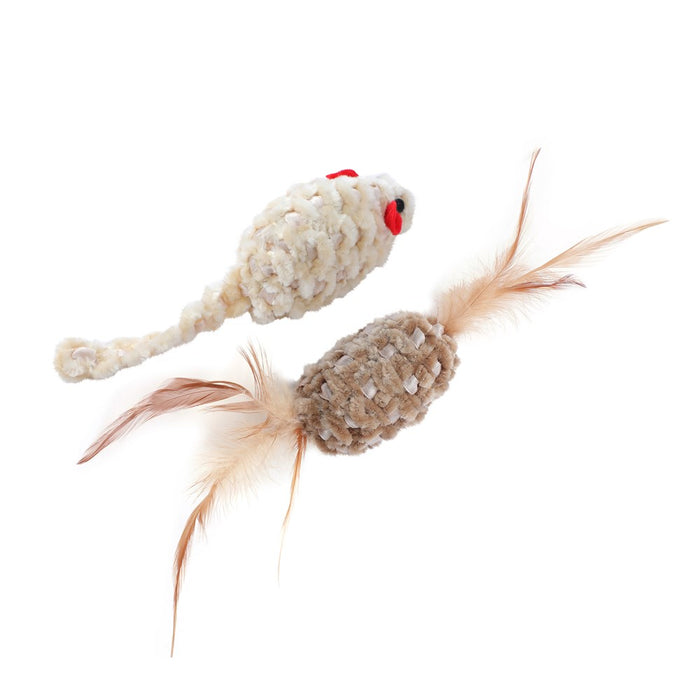 Paws & Claws CARA CAT CHENILLE 2PK CAT TOY 7X3X3CM