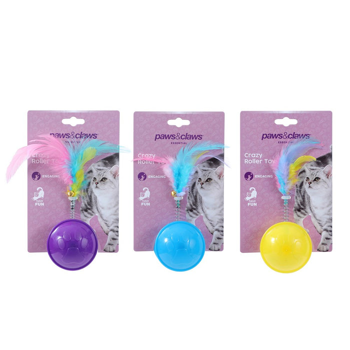 Paws & Claws CRAZY ROLLING CAT TOY 10X4CM