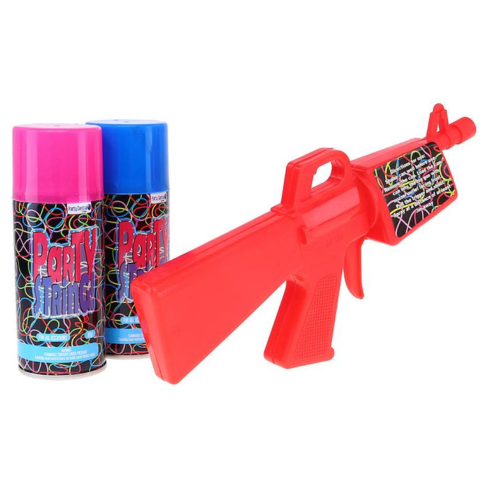 Party String With Gun Includes: 2 x 85g Party String & Gun