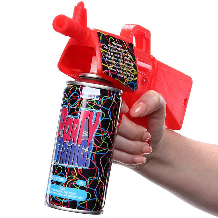 Party String With Gun Includes: 2 x 85g Party String & Gun