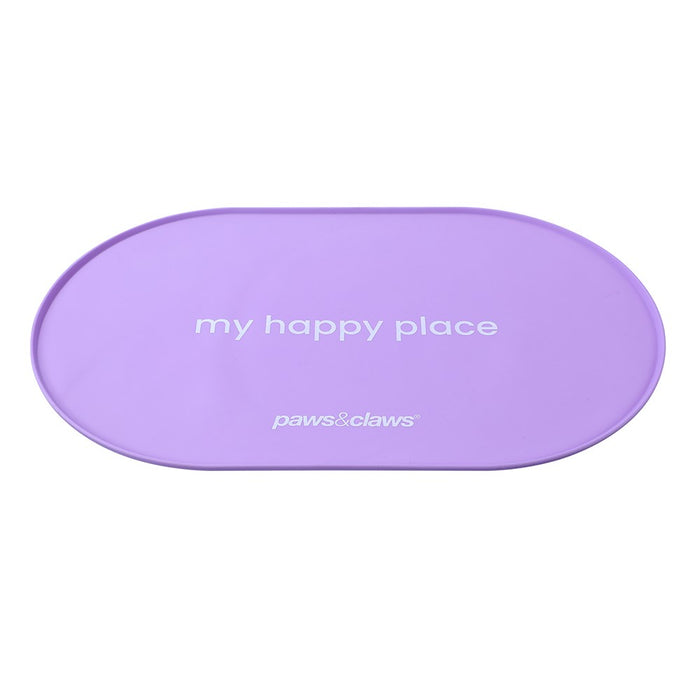 Paws & Claws PET NON-SLIP SILICONE FOOD MAT 48.5X30CM OVAL