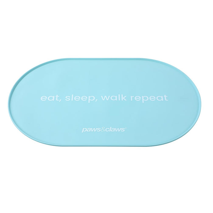 Paws & Claws PET NON-SLIP SILICONE FOOD MAT 48.5X30CM OVAL