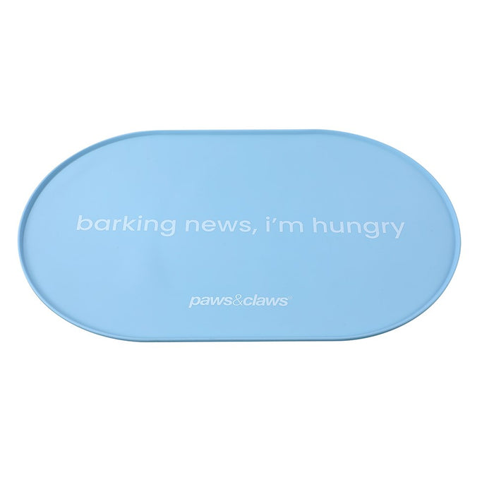 Paws & Claws PET NON-SLIP SILICONE FOOD MAT 48.5X30CM OVAL
