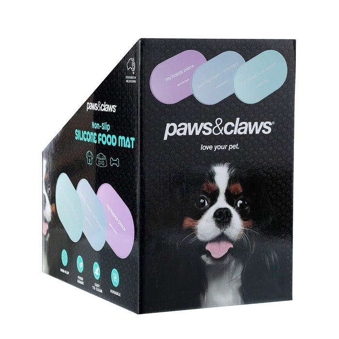 Paws & Claws PET NON-SLIP SILICONE FOOD MAT 48.5X30CM OVAL
