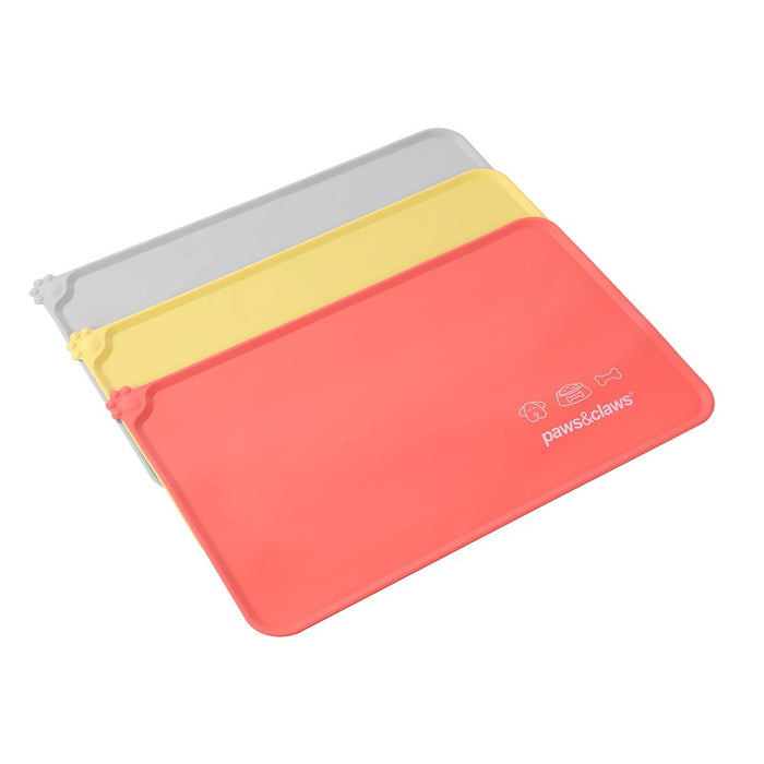 Paws & Claws PET NON-SLIP SILICONE FOOD MAT 49X30CM RECTANGLE