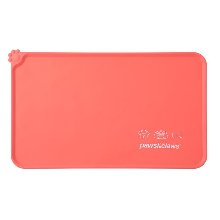 Paws & Claws PET NON-SLIP SILICONE FOOD MAT 49X30CM RECTANGLE