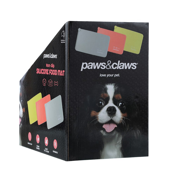 Paws & Claws PET NON-SLIP SILICONE FOOD MAT 49X30CM RECTANGLE