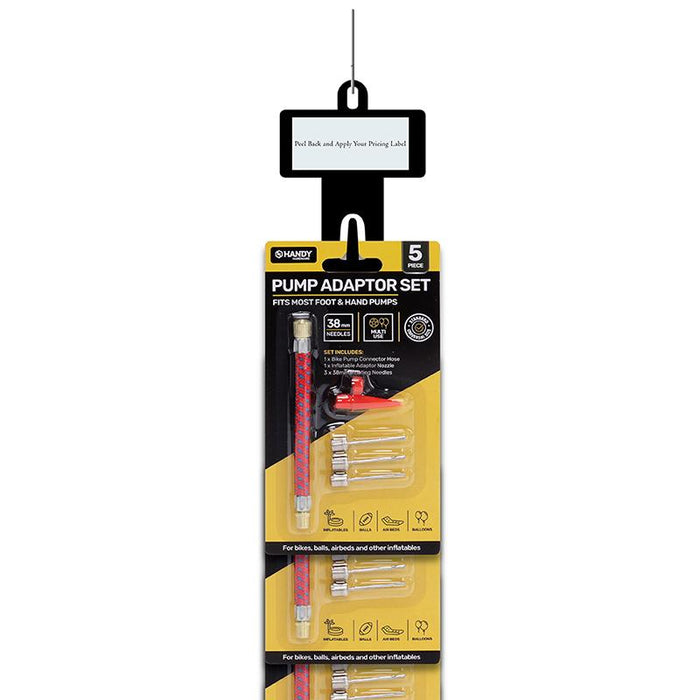 Pump Adaptor Inflating Needle Set 5pc (Kit Includes 3 Ball Needles, 1 x Inflatable Adaptor and 1 x Pump Connector Hose)