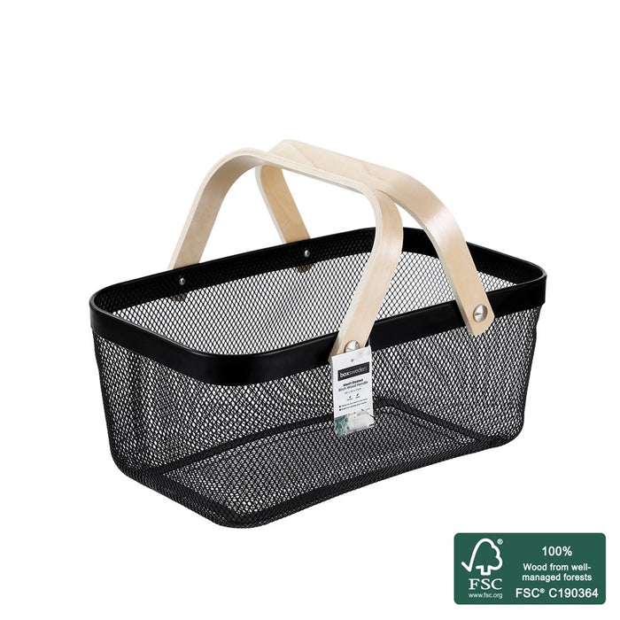 Boxsweden Mesh Basket Bk 40X25X17Cm W/ Handle *Fsc100% Scs-Coc-009941
