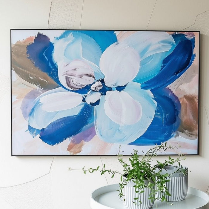 2 set Blue Flower Canvas Art