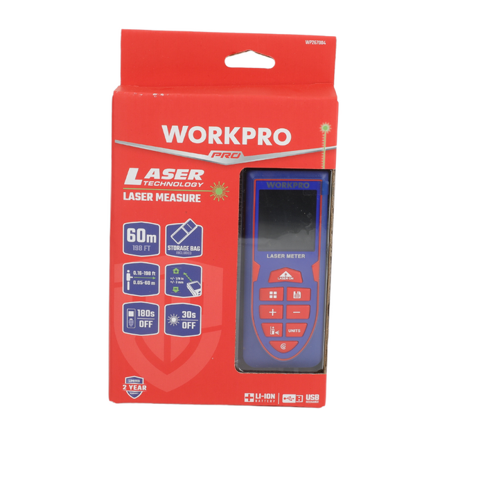 Workpro Laser Rangefinder Green Laser with Carrying Bag