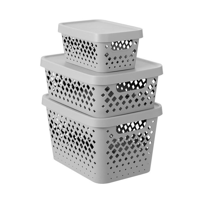 Boxsweden Boxsweden Diamond Storage Basket Lidded 4L 26X18X12.5Cm