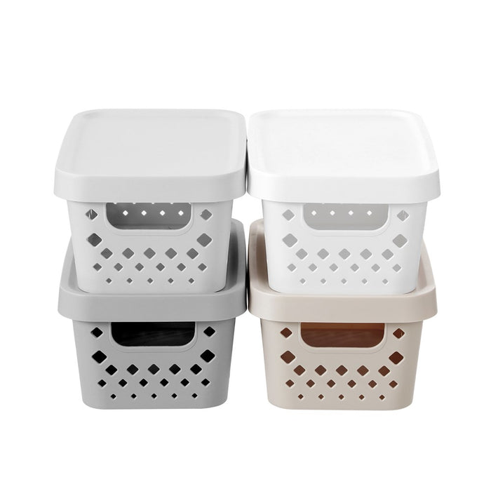 Boxsweden Boxsweden Diamond Storage Basket Lidded 4L 26X18X12.5Cm