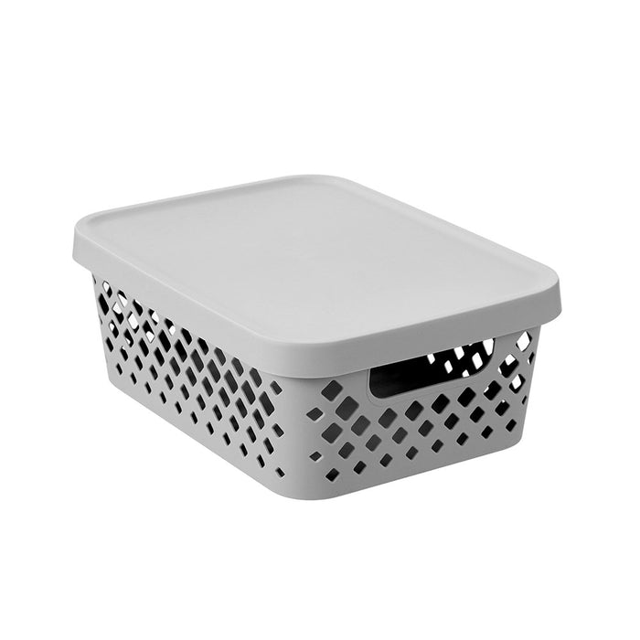 Boxsweden Boxsweden Diamond Storage Basket Lidded 10L 36X27X13.5Cm