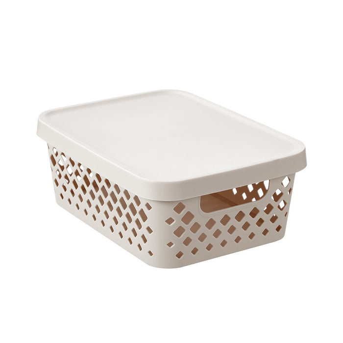 Boxsweden Boxsweden Diamond Storage Basket Lidded 10L 36X27X13.5Cm