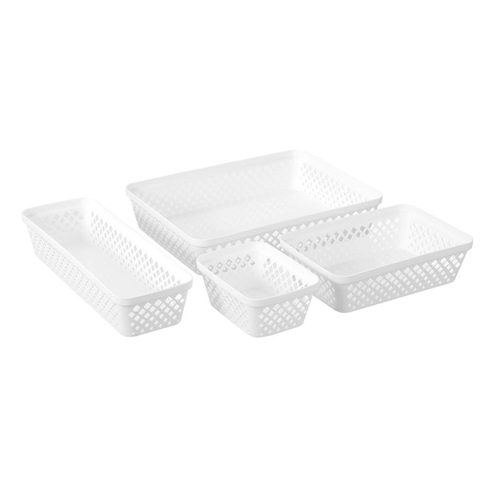 Boxsweden Boxsweden Diamond Organiser Tray 33X11X6.5Cm White