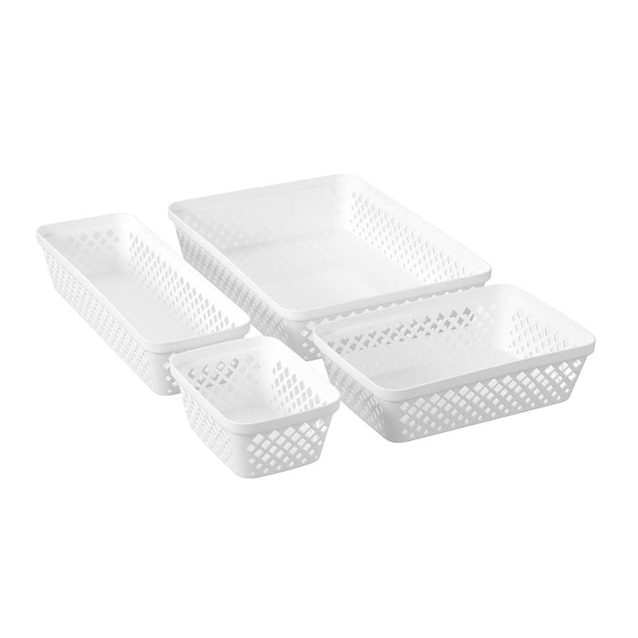 Boxsweden Boxsweden Diamond Organiser Tray 33X11X6.5Cm White