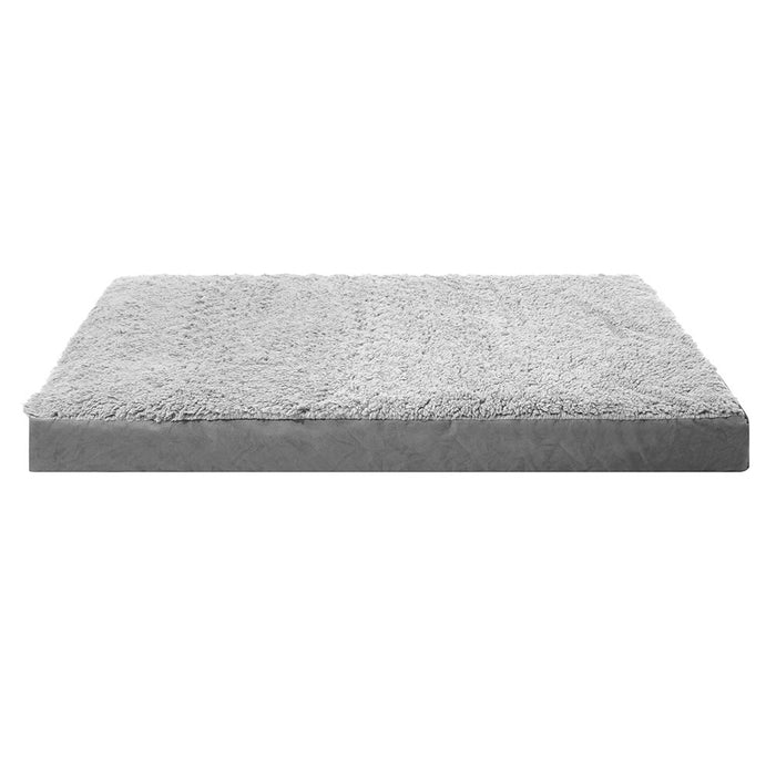 Paws & Claws ORTHOPEDIC PET BED GREY SUEDE 100X80X10CM