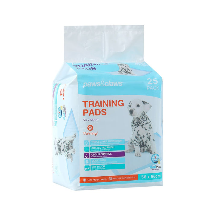 Paws & Claws TRAINING PADS 25PK ANTIBACTERIAL 56X56CM