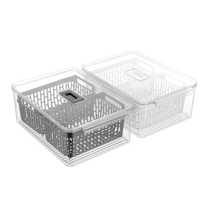 Lemon & Lime CRYSTAL DUAL VEGETABLE STORER 4L 32.5X22.5X12.5CM