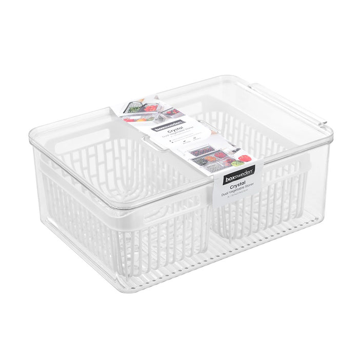 Lemon & Lime CRYSTAL DUAL VEGETABLE STORER 4L 32.5X22.5X12.5CM