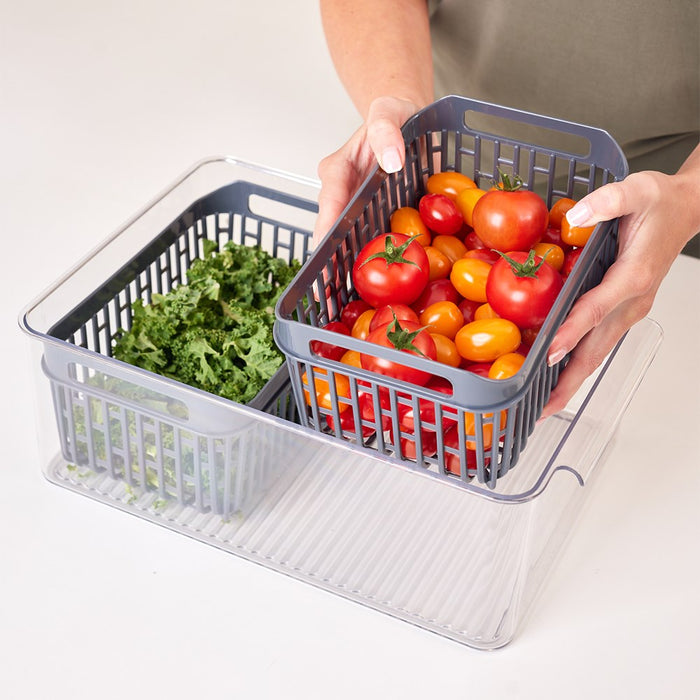 Lemon & Lime CRYSTAL DUAL VEGETABLE STORER 4L 32.5X22.5X12.5CM