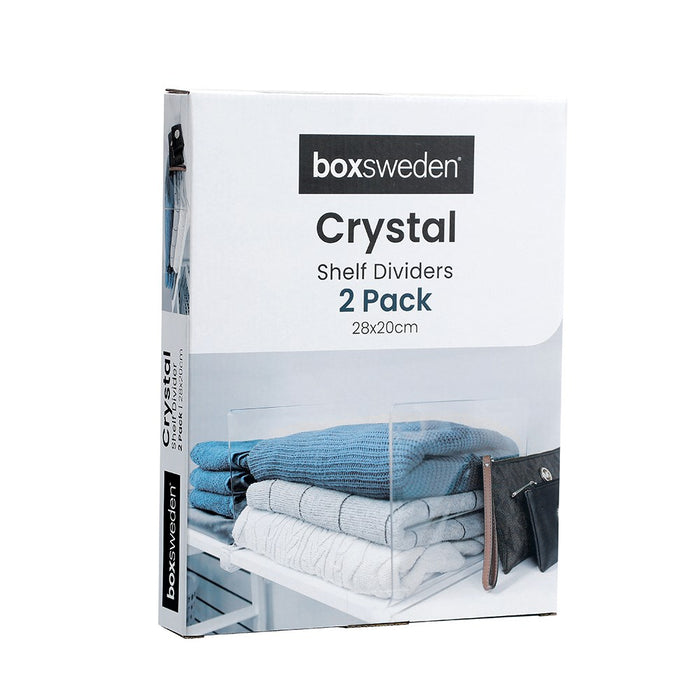 Boxsweden Crystal Shelf Dividers 2Pc 28X20.5X3Cm