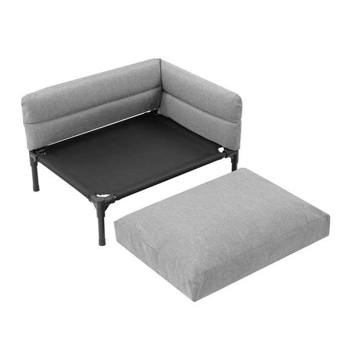 Paws & Claws ELEVATED SOFA PET BED MED 64.5X49X38.5CM LINEN GREY