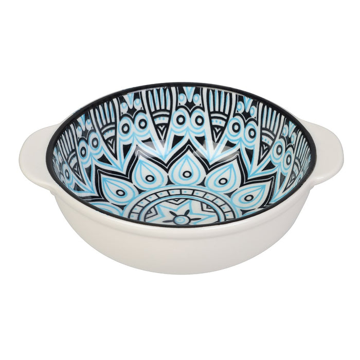 Lemon & Lime MOROCCAN DECO CERAMIC HANDLED BOWL 16X13.5X5CM