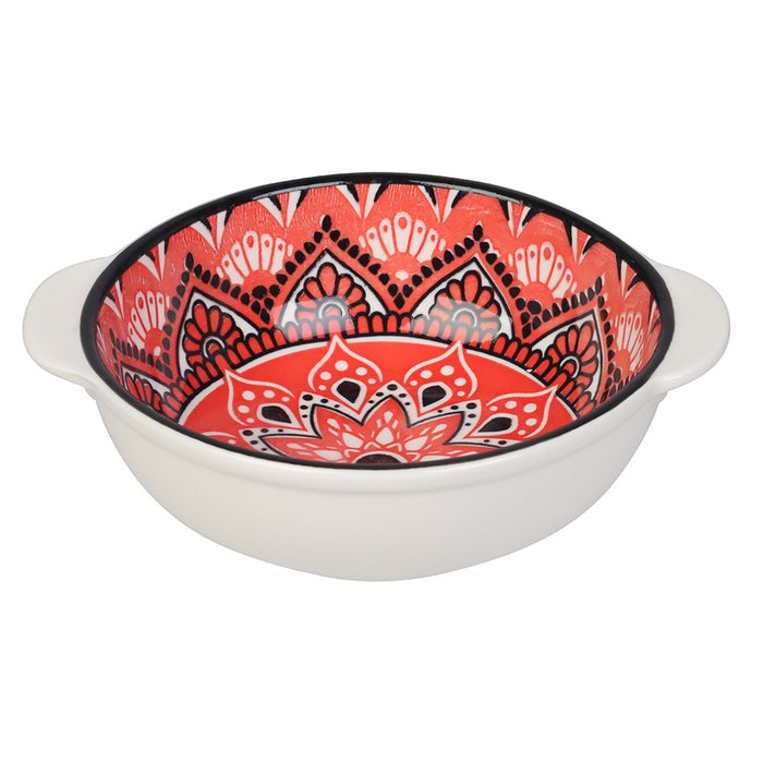 Lemon & Lime MOROCCAN DECO CERAMIC HANDLED BOWL 16X13.5X5CM