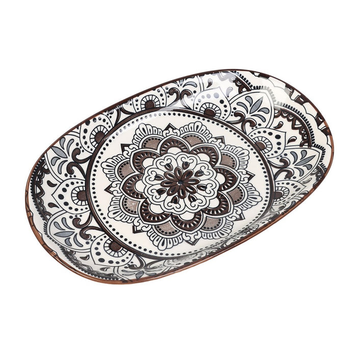 Lemon & Lime MOROCCAN DECO CERAMIC OVAL PLATTER 24X15.5CM