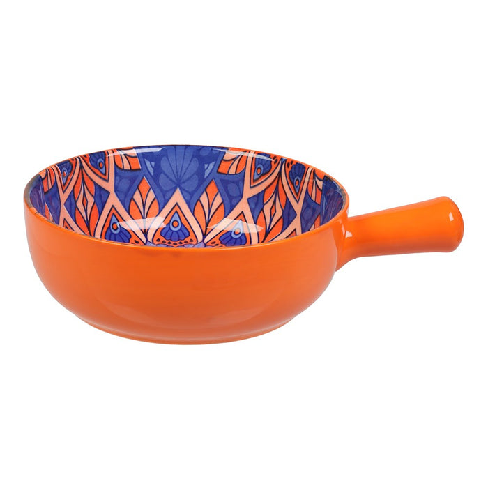 Lemon & Lime MOROCCAN DECO CERAMIC HANDLED BOWL 21.5X16.5X6CM