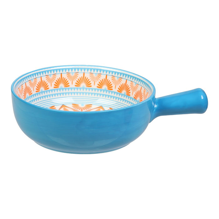 Lemon & Lime MOROCCAN DECO CERAMIC HANDLED BOWL 21.5X16.5X6CM