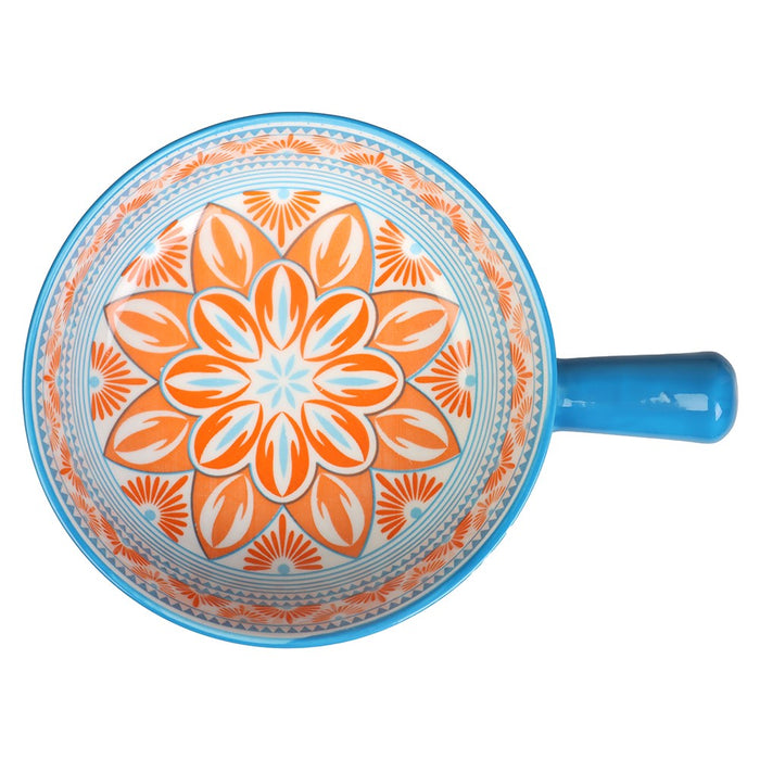 Lemon & Lime MOROCCAN DECO CERAMIC HANDLED BOWL 21.5X16.5X6CM