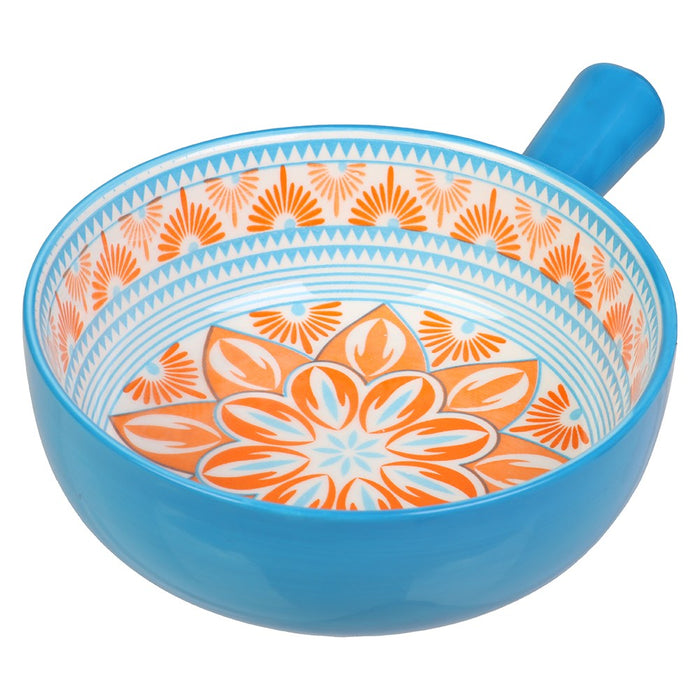 Lemon & Lime MOROCCAN DECO CERAMIC HANDLED BOWL 21.5X16.5X6CM