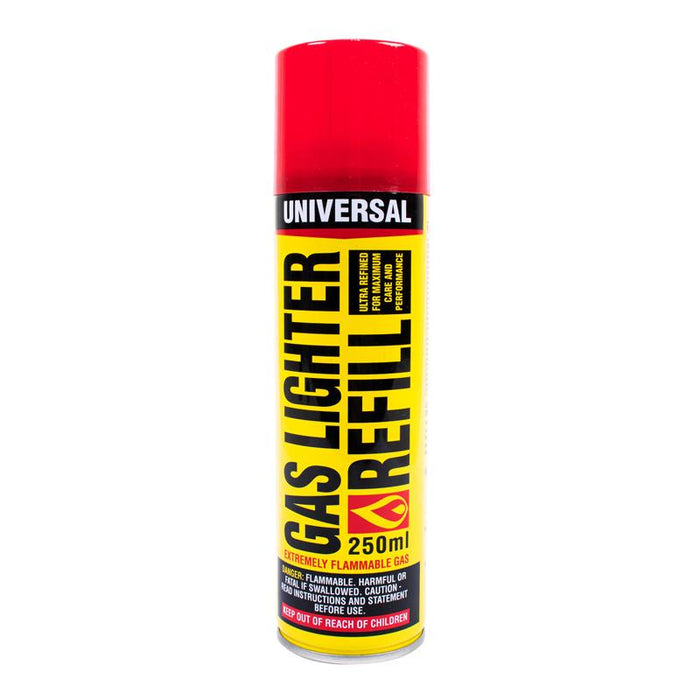 Lighter Gas Refill Butane With 5 Nozzle Attachments - 250mL