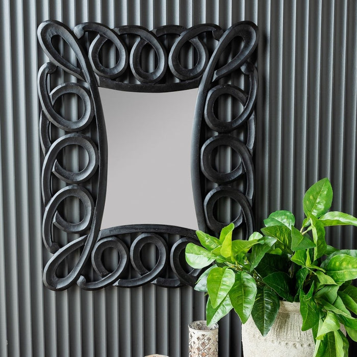 2 set Swirl Edge Mirror Black